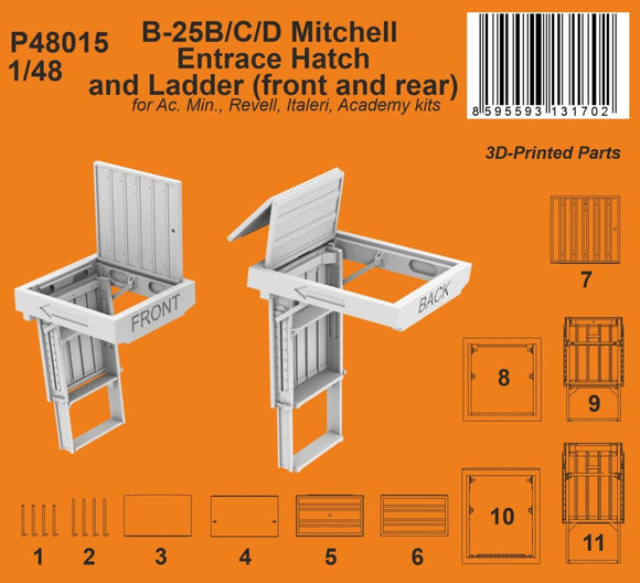 P48015 B-25B/C/D Mitchel Entrance Hatch and Ladder 1/48 by CMK