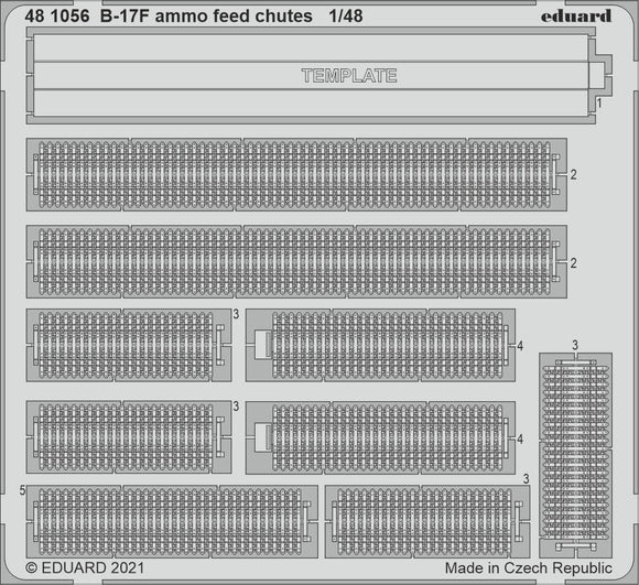 481056 B-17F ammo feed chutes 1/48 by EDUARD