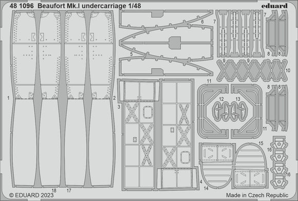 481096 Bristol Beaufort Mk.I undercarriage (for ICM) 1/48 by EDUARD