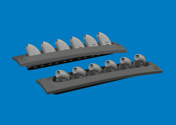 6481060 P-40 exhaust stacks rounded 1/48 by EDUARD