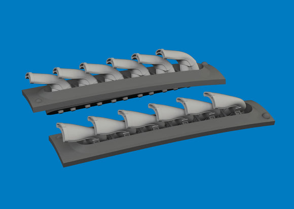 6481061 P-40 exhaust stacks fishtail 3D Print 1/48 by EDUARD