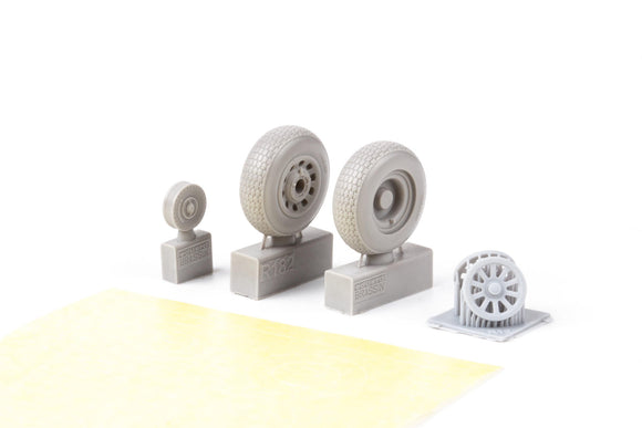 648991 North American P-51B/C Mustang wheels (block tread 2) 1/48 by EDUARD