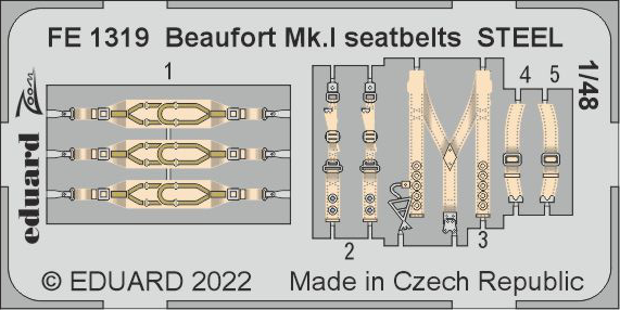 FE1319 Bristol Beaufort Mk.1 seatbelts (for ICM kit) 1/48 by EDUARD