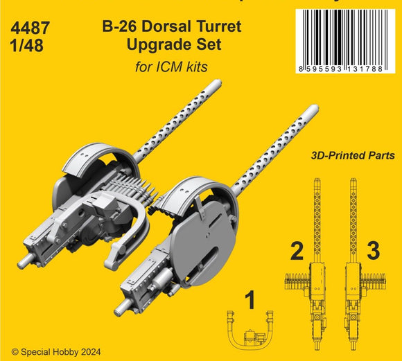 4487 B-26B/C Dorsal Turret Upgrade Set (ICM) 1/48 by CMK