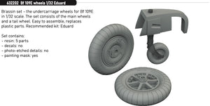 632202 Messerschmitt Bf 109E wheels 1/32 by EDUARD