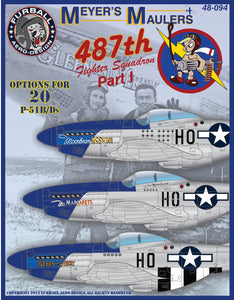 48-094 Meyer's Maulers 487th Fighter Squadron Part 1 1/48 by FURBALL AERO-DESIGN