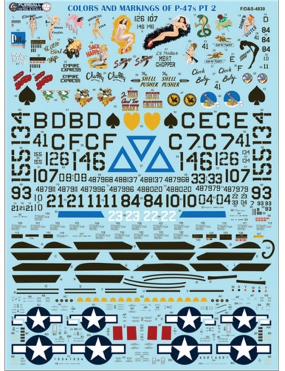 F/D&S-4830 Colors & Markings P-47s Thunderbolts Part 2 1/48 by FURBALL AERO-DESIGN