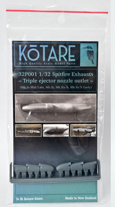 32P001 Spitfire Mk.Ia exhaust stacks (Mid/Late) 1/32 by KOTARE