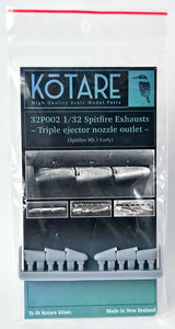 32P002 Supermarine Spitfire Mk.Ia exhaust (early) (3D-Printed) 1/32 by KOTARE