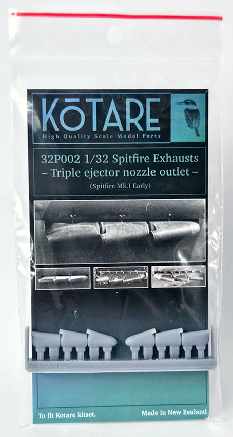 32P002 Supermarine Spitfire Mk.Ia exhaust (early) (3D-Printed) 1/32 by KOTARE