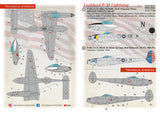 48-261 Lockheed P-38 Lightnings in Bare Metal Pt.2 1/48 by PRINT SCALE