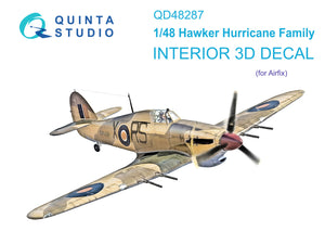 QD48287 Hawker Hurricane Mk.I/Mk.Ib interior 3D decal 1/48 by QUINTA STUDIO