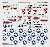 RD72110 Sharkmouth Unit P-40 Warhawks 51st FG CBI 1/72 by RISING DECALS