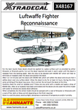 X48167 Luftwaffe Fighter Reconnaissance 1/48 by XTRADECAL