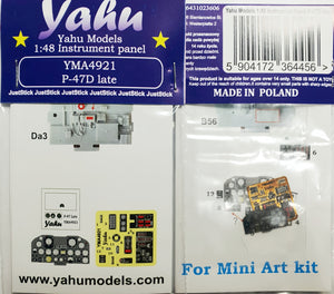 YMA4921 Republic P-47D Thunderbolt (late) Instrument panel 1/48 by MINI ART