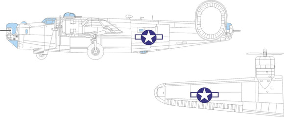 EX1043 B-24J Liberator national insignia mask (Hobby Boss) 1/48 by EDUARD