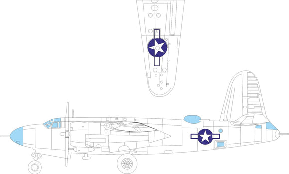 EX1046 B-26B Marauder national insignia mask 1/48 by EDUARD