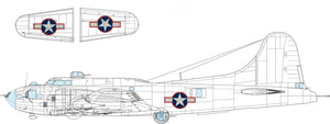 EX1054 B-17F Flying Fortress US national insignia w/red outline 1/48 by EDUARD