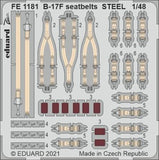 FE1181 B-17F seatbelts STEEL (HKM) 1/48 by EDUARD