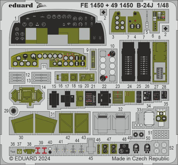 491450 B-24J Liberator Cockpit & Engines (Hobby Boss) 1/48 by EDUARD