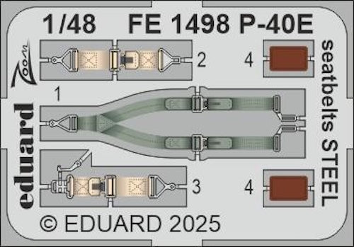 FE1498 P-40E Seatbelts STEEL 1/48 by EDUARD