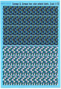 005-camo Lozenge B. German Four Colour Printed Fabric 1/72 by PRINT SCALE