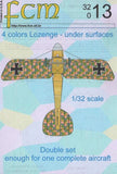 32-013 4 colors Lozenge - under surfaces 1/32 by FCM