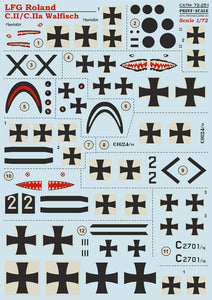 72-251 LFG Roland C.II/C.IIa 'Walfisch' 1/72 by PRINT SCALE DECALS