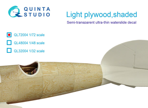 QL72004 Light plywood, shaded 1/72 by QUINTA STUDIO