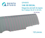 QP48003 Magenta aircraft rib tapes for Fokker Dr. (F) 1 - D.VII 3D 1/32 by QUINTA STUDIO