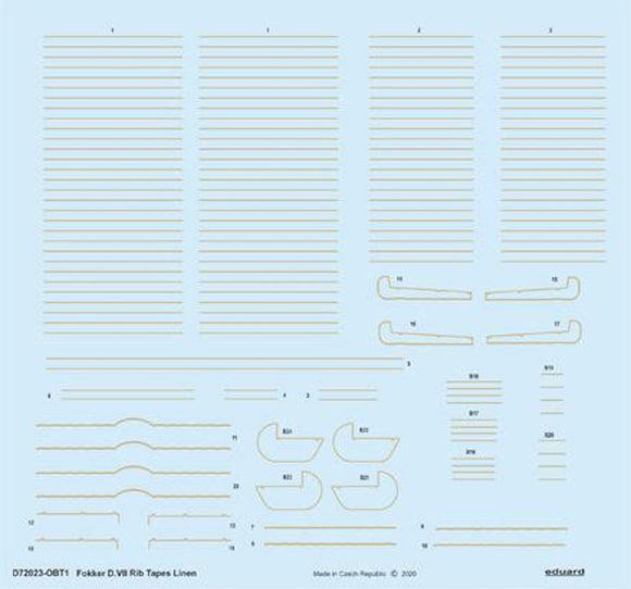 D72023 Fokker D.VII Rib Tapes linen 1/72 by EDUARD