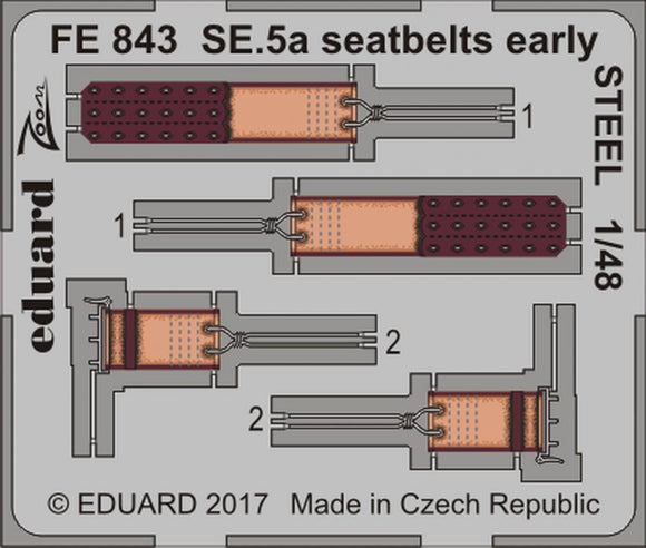 FE843 SE.5a SEATBELTS early STEEL 1/48 by EDUARD